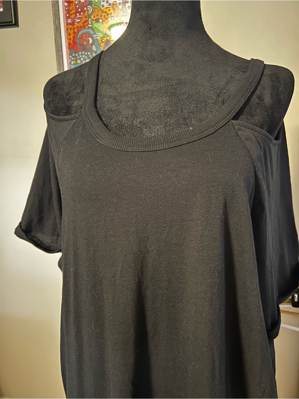 torrid Black Cold-Shoulder Scoop Neck Tunic Top